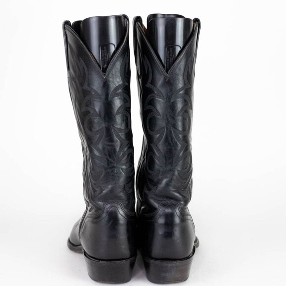 El Dorado Handmade Boot Men's Black Leather Western Cowboy Boots Size 10.5 - Picture 12 of 16